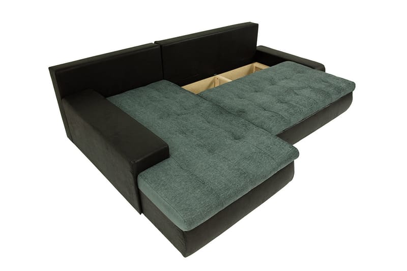 3-sits Hörnbäddsoffa Cerys Mini - Läder/Beige - Möbler - Soffa - Bäddsoffa