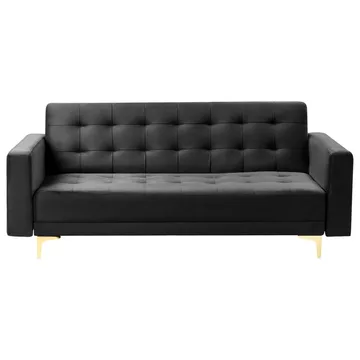 3-sits soffa Aberdeen - Svart, guld/Sammet - Möbler - Soffa - Bäddsoffa
