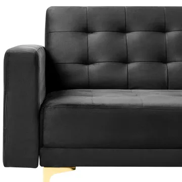 3-sits soffa Aberdeen - Svart, guld/Sammet - Möbler - Soffa - Bäddsoffa