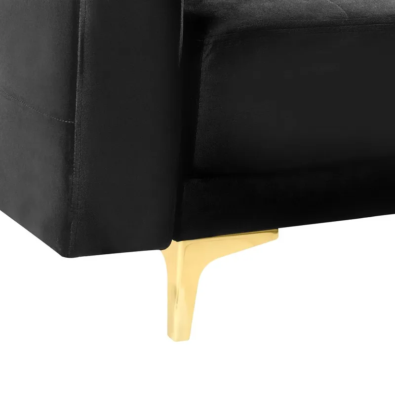 3-sits soffa Aberdeen - Svart, guld/Sammet - Möbler - Soffa - Soffgrupp