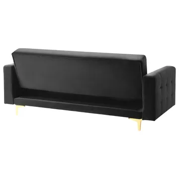 3-sits soffa Aberdeen - Svart, guld/Sammet - Möbler - Soffa - Bäddsoffa