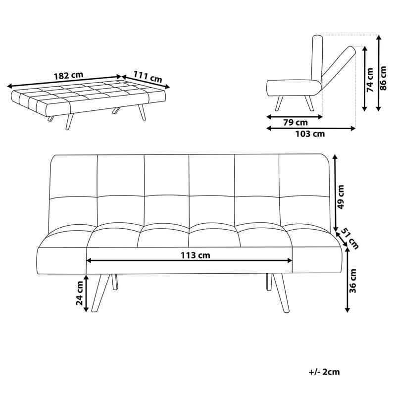 3-sits soffa Ingaro - Brunt, ljust trä - Möbler - Soffa - Soffgrupp