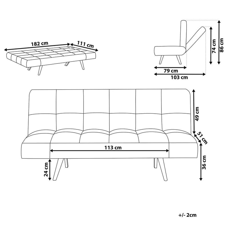3-sits soffa Ingaro - Svart, ljust trä - Möbler - Soffa - Soffgrupp