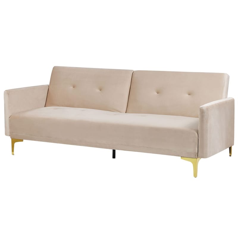 3-sits soffa Lucan - Beige, guld - Möbler - Soffa - Bäddsoffa