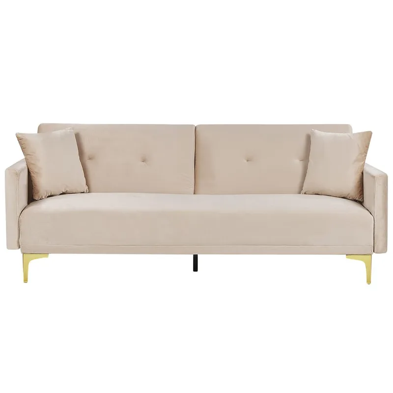 3-sits soffa Lucan - Beige, guld - Möbler - Soffa - Bäddsoffa