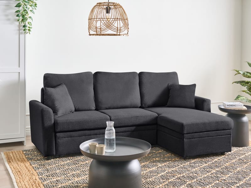 3-sits soffa Nassjo Vänstervänd - Svart - Möbler - Soffa - Bäddsoffa