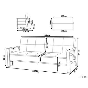 3-sits soffa Tjorn - Grå, ljust trä - Möbler - Soffa - Bäddsoffa