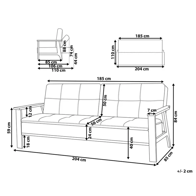 3-sits soffa Tjorn - Ljusgrå, ljust trä - Möbler - Soffa - Soffgrupp