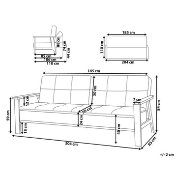 3-sits soffa Tjorn - Mörkgrå, ljust trä - Möbler - Soffa - Bäddsoffa