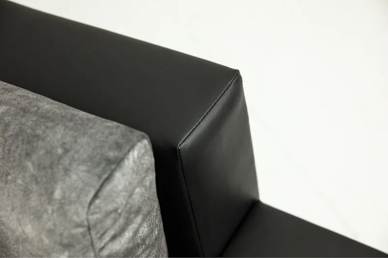 3-sits Vänster L-formad Bäddsoffa med Divan och Förvaring i Tyg - Svart - Möbler - Soffa - Bäddsoffa