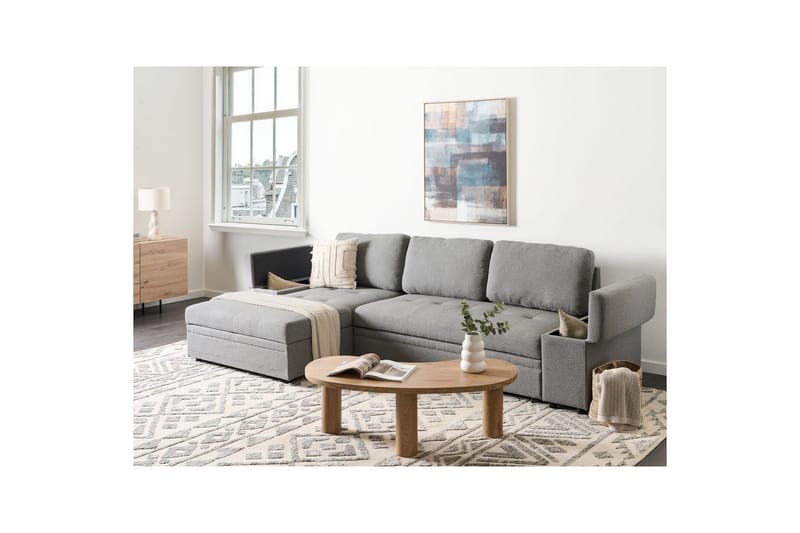 3-sitssoffa Hrisey Grå, svart - Grå, svart - Möbler - Soffa - Bäddsoffa