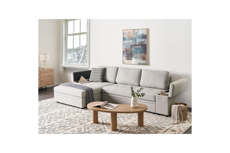 3-sitssoffa Hrisey Ljusgrå, svart - Ljusgrå, svart - Möbler - Soffa - Bäddsoffa