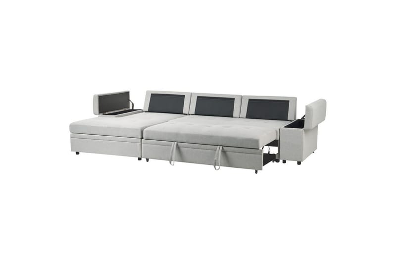 3-sitssoffa Hrisey Ljusgrå, svart - Ljusgrå, svart - Möbler - Soffa - Bäddsoffa