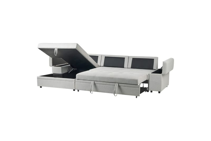 3-sitssoffa Hrisey Ljusgrå, svart - Ljusgrå, svart - Möbler - Soffa - Bäddsoffa