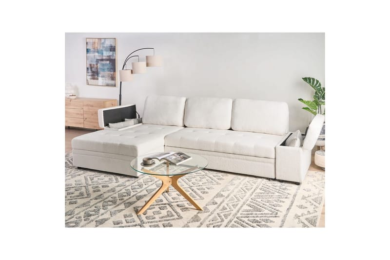 3-sitssoffa Hrisey Vit, Svart - Vit, Svart - Möbler - Soffa - Bäddsoffa