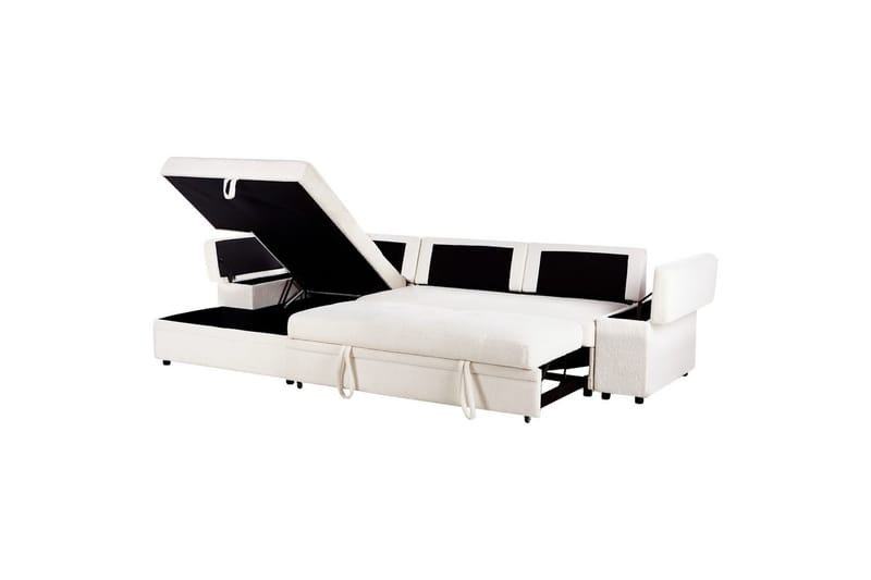 3-sitssoffa Hrisey Vit, Svart - Vit, Svart - Möbler - Soffa - Bäddsoffa