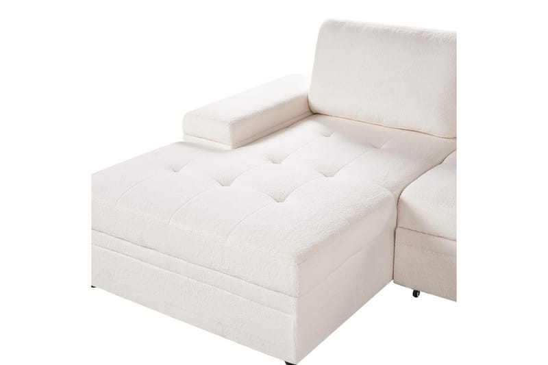 3-sitssoffa Hrisey Vit, Svart - Vit, Svart - Möbler - Soffa - Bäddsoffa
