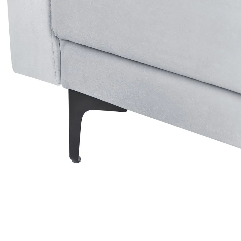 4-sits Bäddsoffa Aberdeen - Ljusgrå, svart/Högervänd/Sammet - Möbler - Soffa - Divansoffor & schäslongsoffa - 4 sits soffa med divan