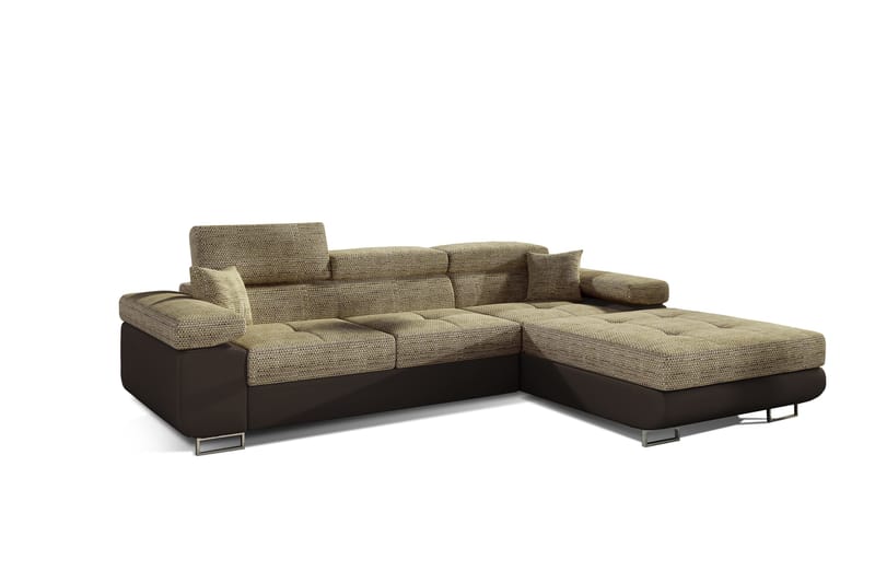 Klinka Bäddsoffa med Divan Höger - Beige/Brun - Bäddsoffa - Bäddsoffa 4 sits