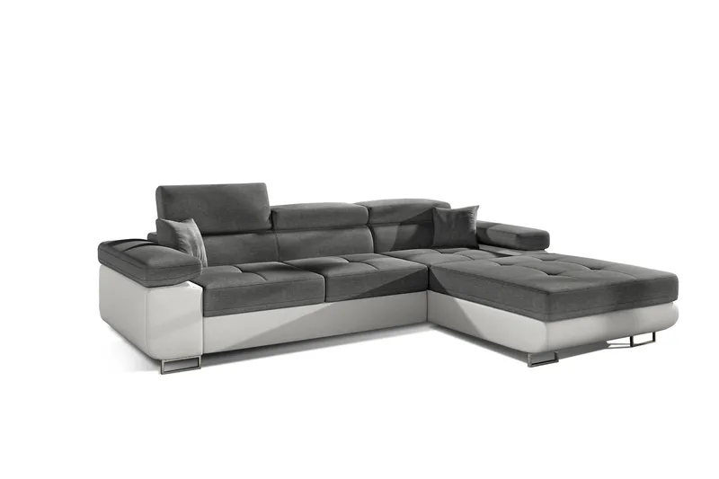 Klinka Bäddsoffa med Divan Höger - Grå/Vit - Möbler - Soffa - Bäddsoffa - Bäddsoffa 4 sits