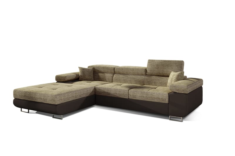 Klinka Bäddsoffa med Divan Vänster - Beige/Brun - Bäddsoffa - Bäddsoffa 4 sits