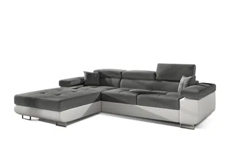 Klinka Bäddsoffa med Divan Vänster - Grå/Vit - Möbler - Soffa - Bäddsoffa - Bäddsoffa divan