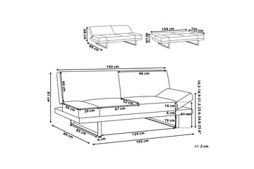 Ramsholt Bäddbar Fällbar Bäddsoffa 105x192 cm i Tyg - Grå - Möbler - Soffa - Bäddsoffa - Bäddsoffa 4 sits