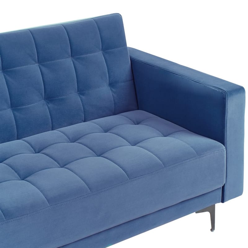 4-sits Hörnsoffa Aberdeen - Blå, Svart/Högervänd/Sammet - Möbler - Soffa - Bäddsoffa