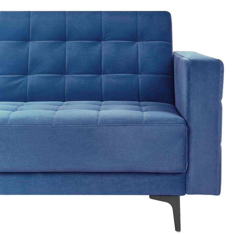 4-sits Hörnsoffa Aberdeen - Blå, Svart/Högervänd/Sammet - Möbler - Soffa - Bäddsoffa