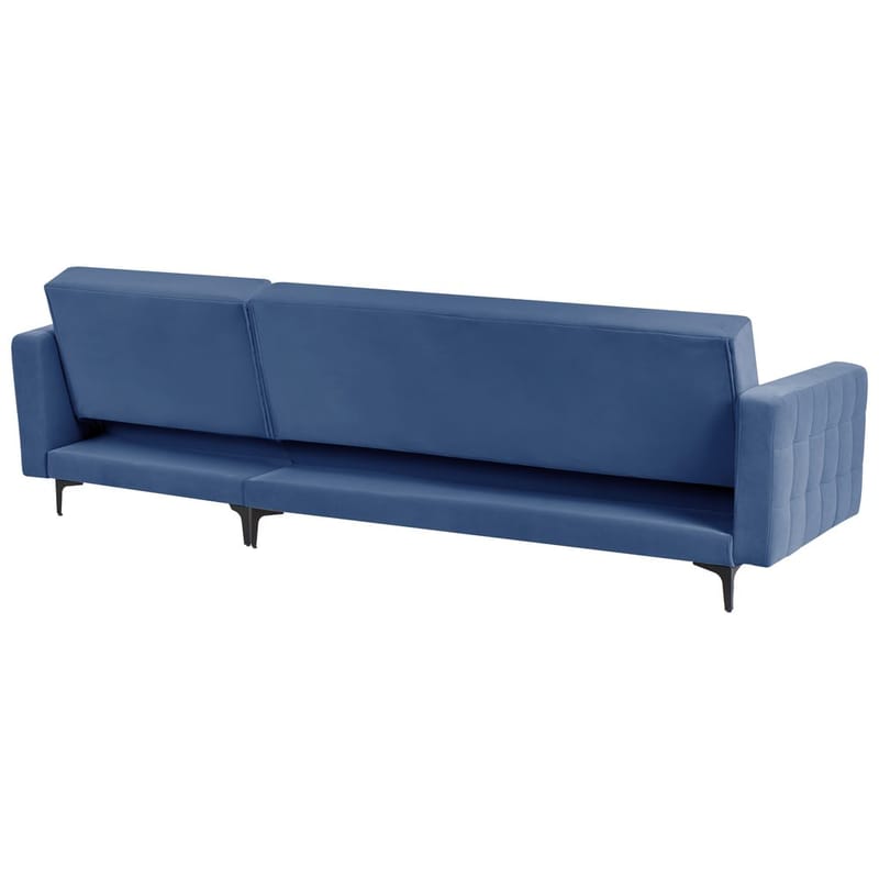 4-sits  Hörnsoffa Aberdeen - Blå, Svart/Vänstervänd/Sammet - Möbler - Soffa - Bäddsoffa