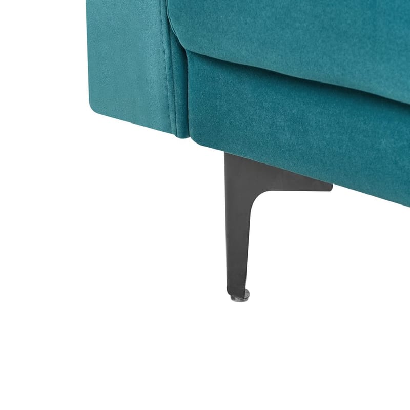 4-sits Hörnsoffa Aberdeen - Havsblå, Svart/Vänstervänd/Sammet - Möbler - Soffa - Bäddsoffa