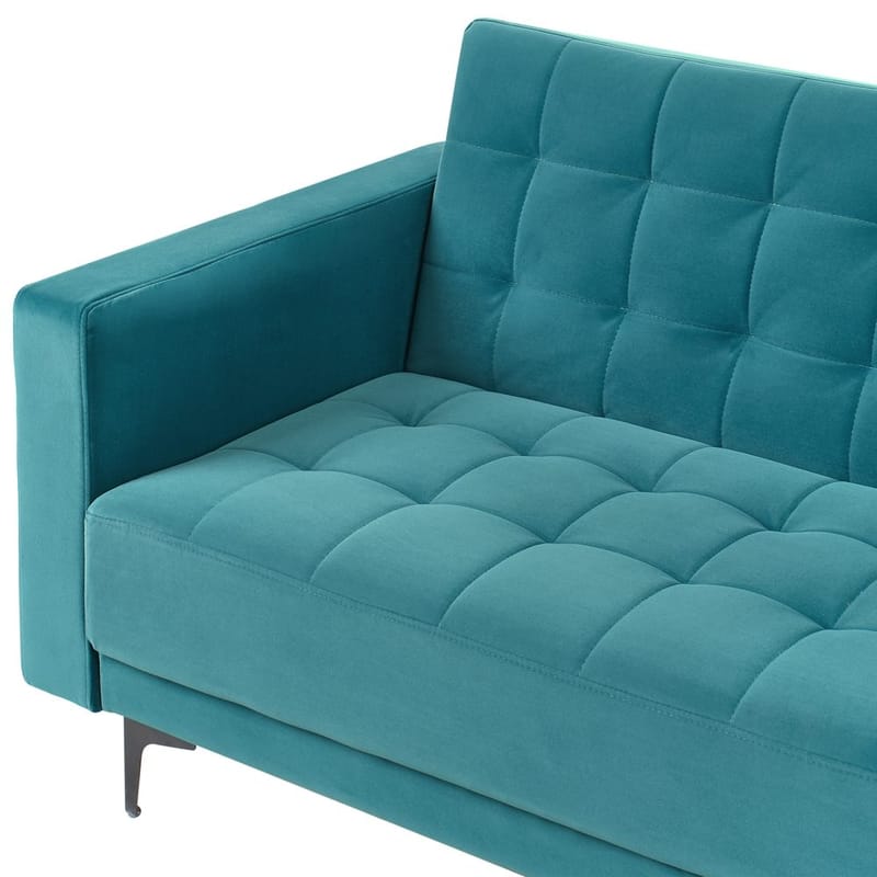 4-sits Hörnsoffa Aberdeen - Havsblå, Svart/Vänstervänd/Sammet - Möbler - Soffa - Bäddsoffa