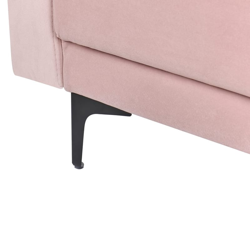 4-sits Hörnsoffa Aberdeen - Pastellrosa, Svart/Högervänd/Sammet - Möbler - Soffa - Bäddsoffa