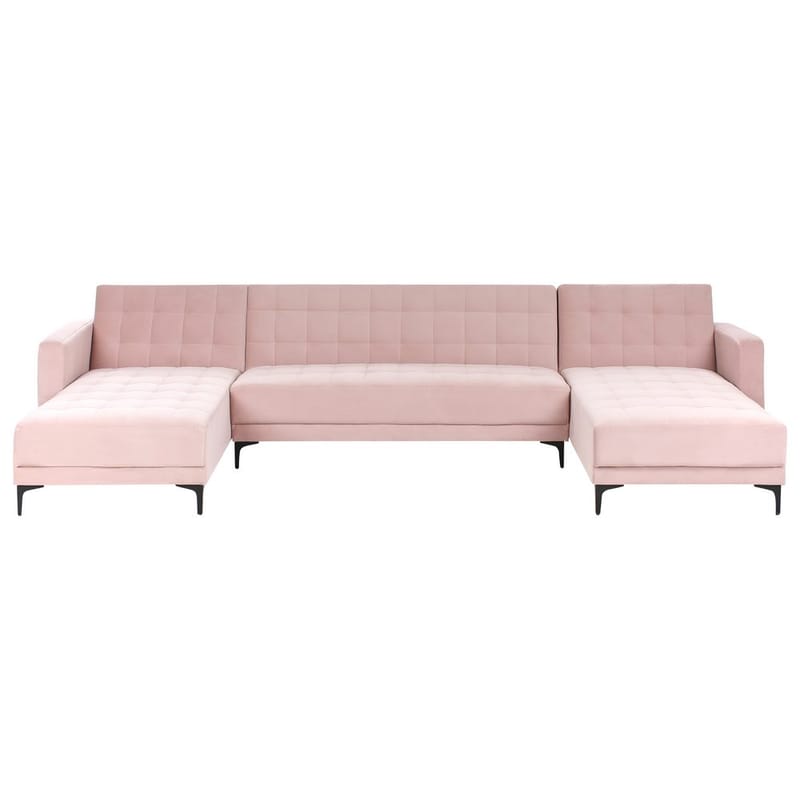 5-sits Bäddsoffa Aberdeen, Rosa, Svart/Sammet