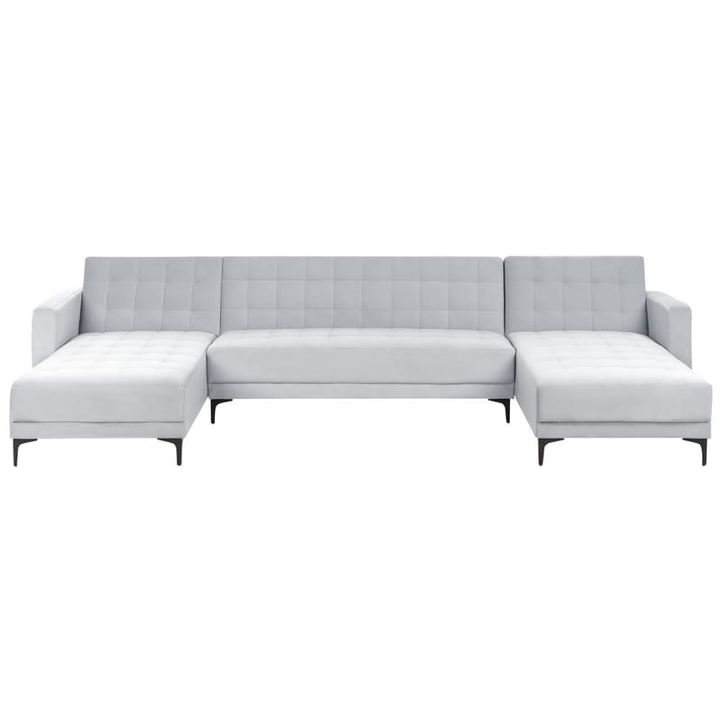 5-sits Modulär soffa Aberdeen, Ljusgrå, svart/Sammet