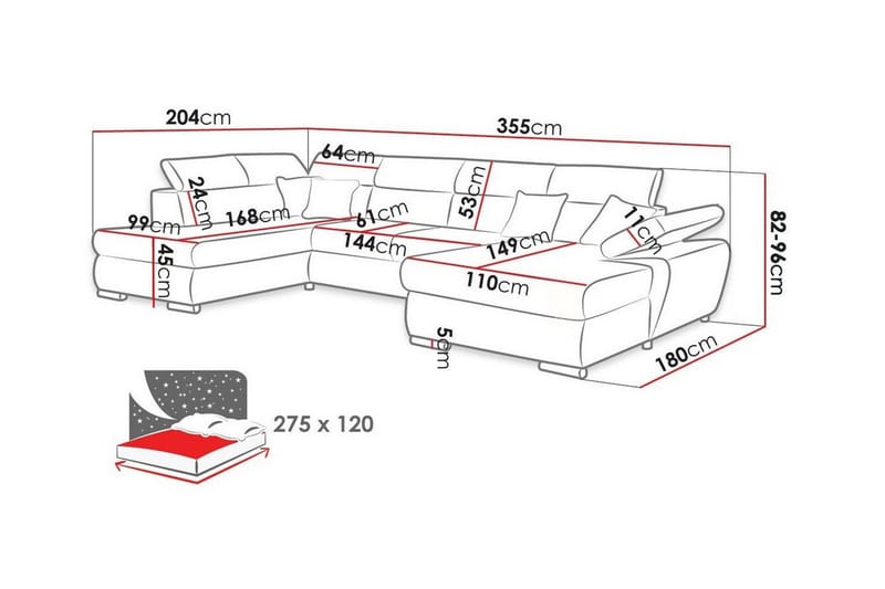 Abbeyfield 4-sits Hörnbäddsoffa - Bäddsoffa - Hörnbäddsoffa