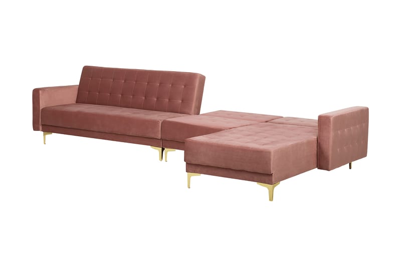 Aberdeen Hörnbäddsoffa med Fotpall Vänster - Rosa - Möbler - Soffa - Bäddsoffa