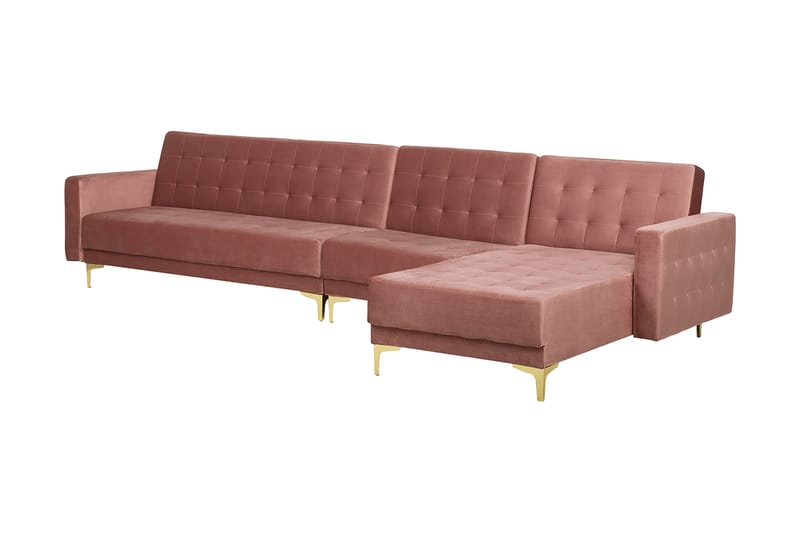 Aberdeen Hörnbäddsoffa med Fotpall Vänster - Rosa - Möbler - Soffa - Bäddsoffa