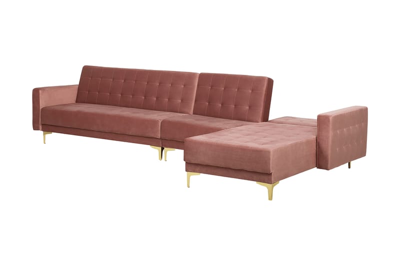 Aberdeen Hörnbäddsoffa med Fotpall Vänster - Rosa - Möbler - Soffa - Bäddsoffa