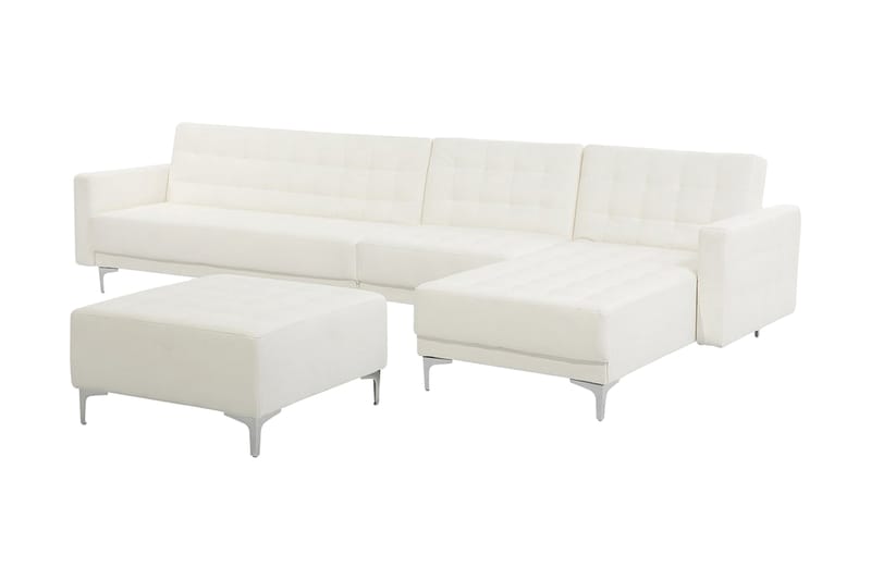 Aberdeen Hörnbäddsoffa med Fotpall Vänster - Vit - Möbler - Soffa - Bäddsoffa