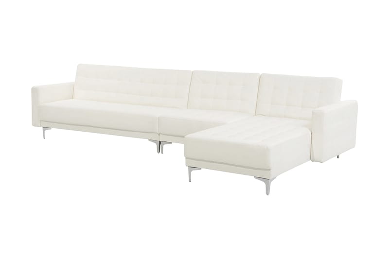 Aberdeen Hörnbäddsoffa med Fotpall Vänster - Vit - Möbler - Soffa - Bäddsoffa