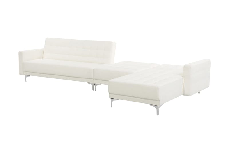 Aberdeen Hörnbäddsoffa med Fotpall Vänster - Vit - Möbler - Soffa - Bäddsoffa