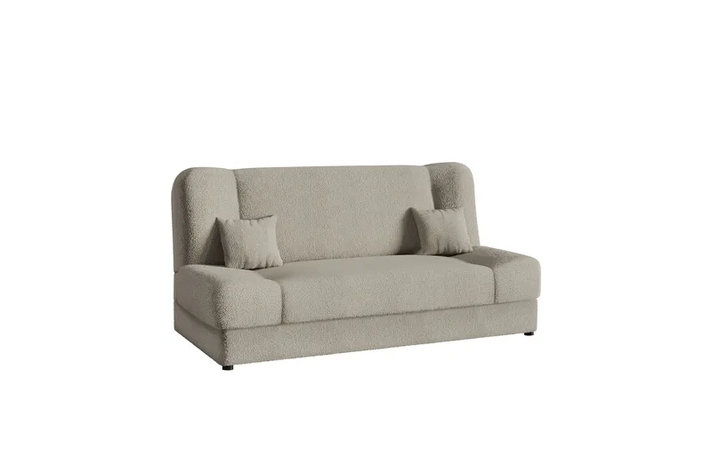 Abron 3-sits Fällbar Bäddsoffa med Förvaring i Bouclé, Beige