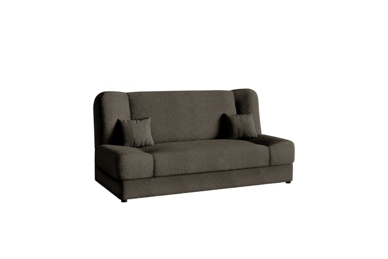 Abron 3-sits Fällbar Bäddsoffa med Förvaring i Bouclé, Brun