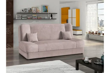 Abron 3-sits Fällbar Bäddsoffa med Förvaring i Plysch - Rosa - Möbler - Soffa - Bäddsoffa