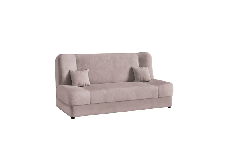 Abron 3-sits Fällbar Bäddsoffa med Förvaring i Plysch, Rosa