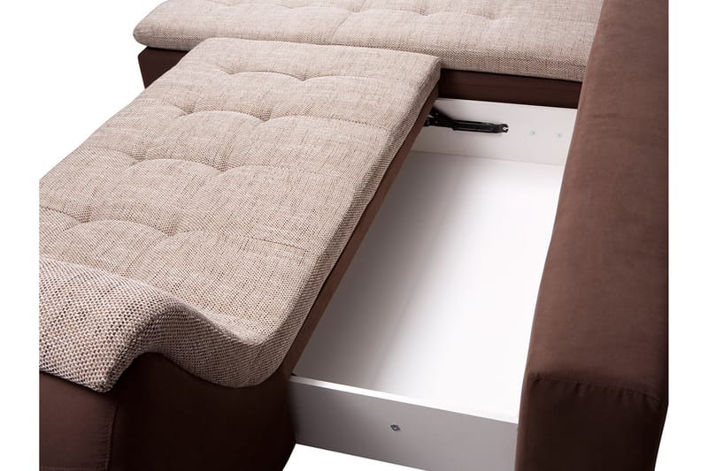 Adeleine L-Bäddsoffa - Vit/Beige - Bäddsoffa - Bäddsoffa divan - Skinnsoffor