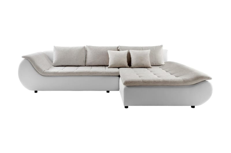 Adeleine L-Bäddsoffa - Vit/Beige - Bäddsoffa - Bäddsoffa divan - Skinnsoffor