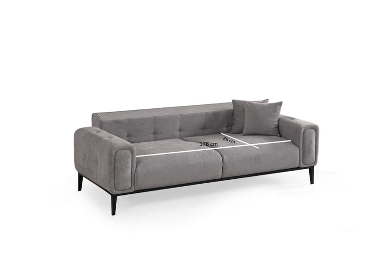 Adelphe Rektangulär Bäddsoffa 88x178 cm i Tyg - Grå - Möbler - Soffa - Bäddsoffa