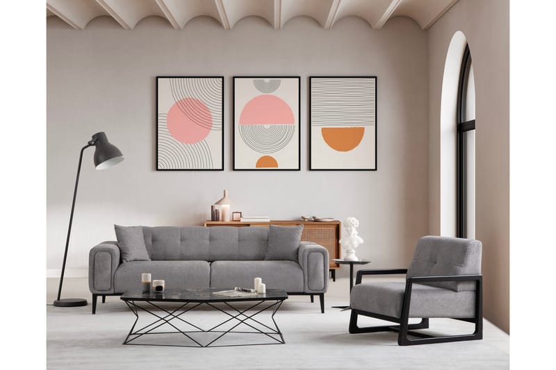 Adelphe Rektangulär Bäddsoffa 88x178 cm i Tyg - Grå - Möbler - Soffa - Bäddsoffa